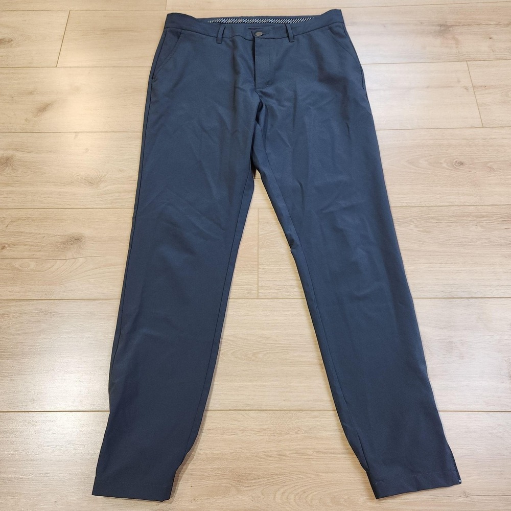 Primo Jogger Pants Mens 34 Ext Tall Blue Woven Tapered Stretch Zip Ankle Casual
